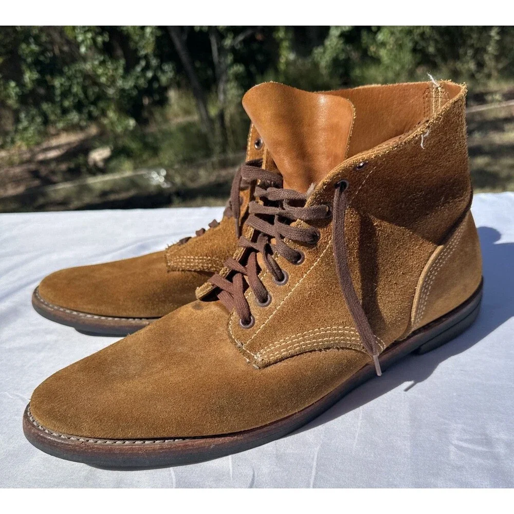 Men’s Snuff Suede Indiana Jones Chukka Ankle Boots Vintage Brown WW2 Boondock 15